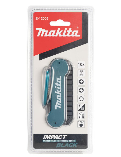 MAKITA ZESTAW KOŃCÓWEK WKRĘTAKOW IMPACT BLACK 25mm 10szt. E-12005