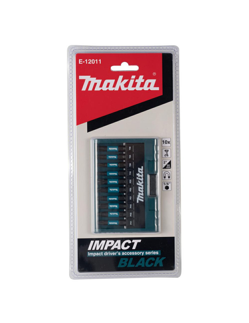 MAKITA ZESTAW KOŃCÓWEK WKRĘTAKOWYCH 10szt. IMPACT BLACK E-12011