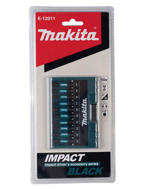 MAKITA ZESTAW KOŃCÓWEK WKRĘTAKOWYCH 10szt. IMPACT BLACK E-12011