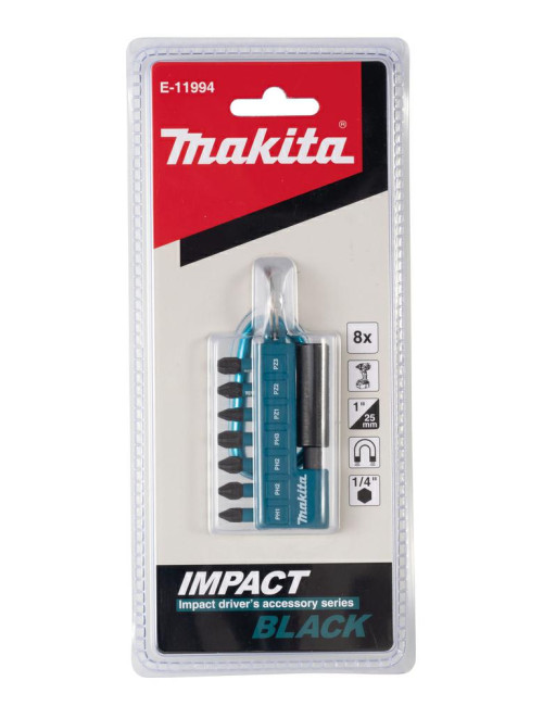MAKITA ZESTAW KOŃCÓWEK WKRĘTAKOWYCH 8szt. IMPACT BLACK