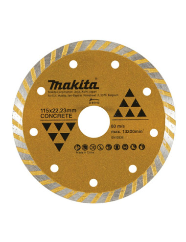 MAKITA TARCZA DIAMENTOWA 115x22,23mm TURBO (NA SUCHO) BETON,CEMENT, MARMUR, PŁYTKI