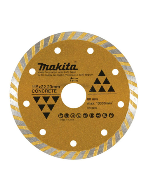 MAKITA TARCZA DIAMENTOWA 115x22,23mm TURBO (NA SUCHO) BETON,CEMENT, MARMUR, PŁYTKI