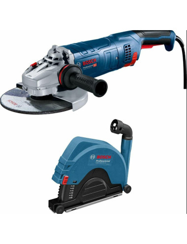 BOSCH SZLIFIERKA KĄTOWA 230mm 2400W GWS 24-230 JZ ŁAG.ROZR. + OSŁONA GDE 230 FC-S