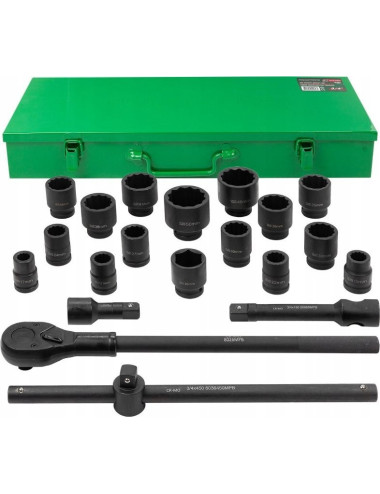 ROCKFORCE ZESTAW KLUCZY UDAROWYCH 21el. 3/4" 12KĄT. 17-50mm