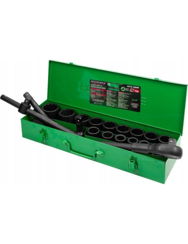 ROCKFORCE ZESTAW KLUCZY UDAROWYCH 21el. 3/4" 12KĄT. 17-50mm