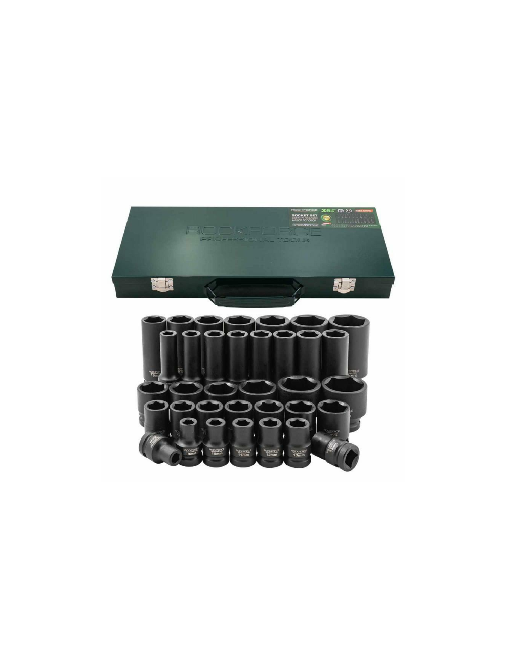 ROCKFORCE NASADKI DŁUGIE KRÓTKIE 6-KĄT. 35el.1/2" 8-32mm