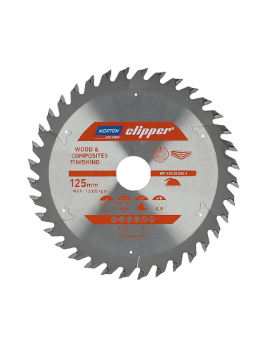 NORTON PIŁA TARCZOWA 125mm x 20mm x 36z DREWNO I KOMPOZYTY ATB