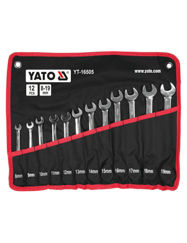 YATO ZESTAW KLUCZY PŁASKO-OCZKOWYCH Z GRZECHOTKĄ ZESTAW 12szt.