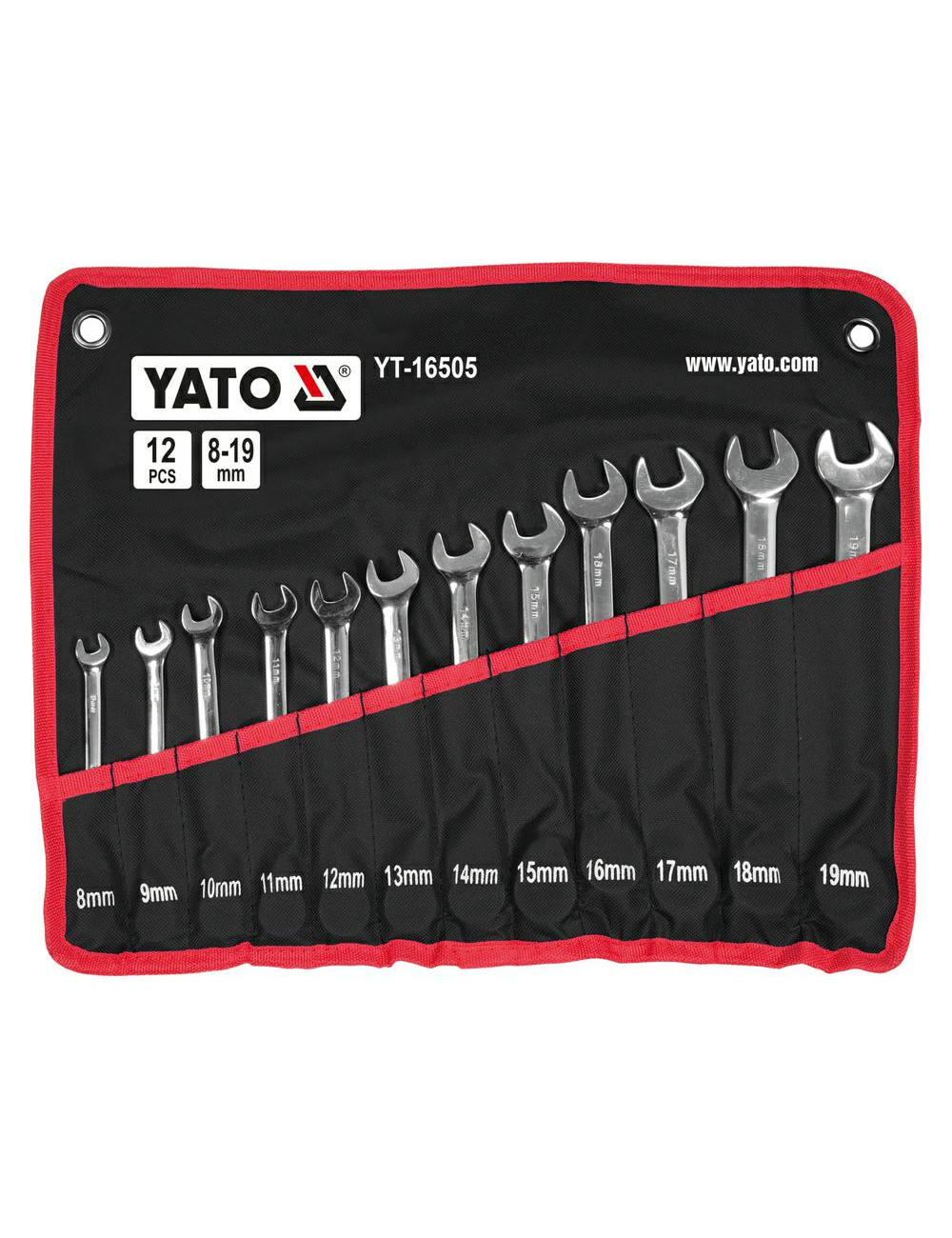 YATO ZESTAW KLUCZY PŁASKO-OCZKOWYCH Z GRZECHOTKĄ ZESTAW 12szt.