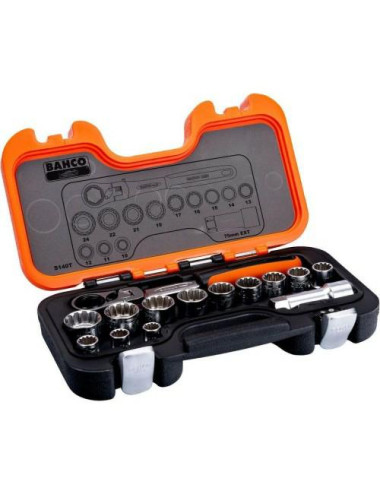 BAHCO ZESTAW KLUCZY 14el GRZECHOTKĄ PRZELOTOWĄ