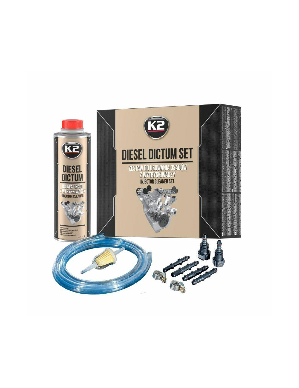 K2 ZESTAW DO CZYSZCZNIE WTRYSKIWACZY + DIESEL DICTUM 500ML DIESEL DICTUM SET ZESTAW