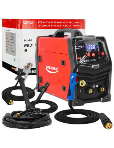 PÓŁAUTOMAT SPAWALNICZY WELDMAN MIDI MIG222 SYN MIG TIG MMA