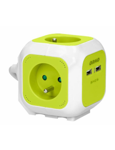 ORNO PRZEDŁ KOSTKA 4x2P+Z 2xUSB