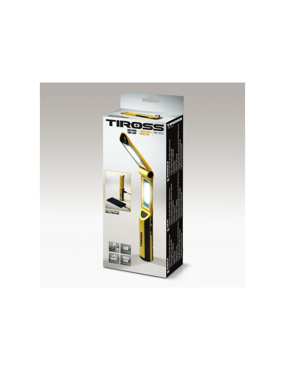 TIROSS LATARKA 2x3W COB+1W POWERBANK TS1903