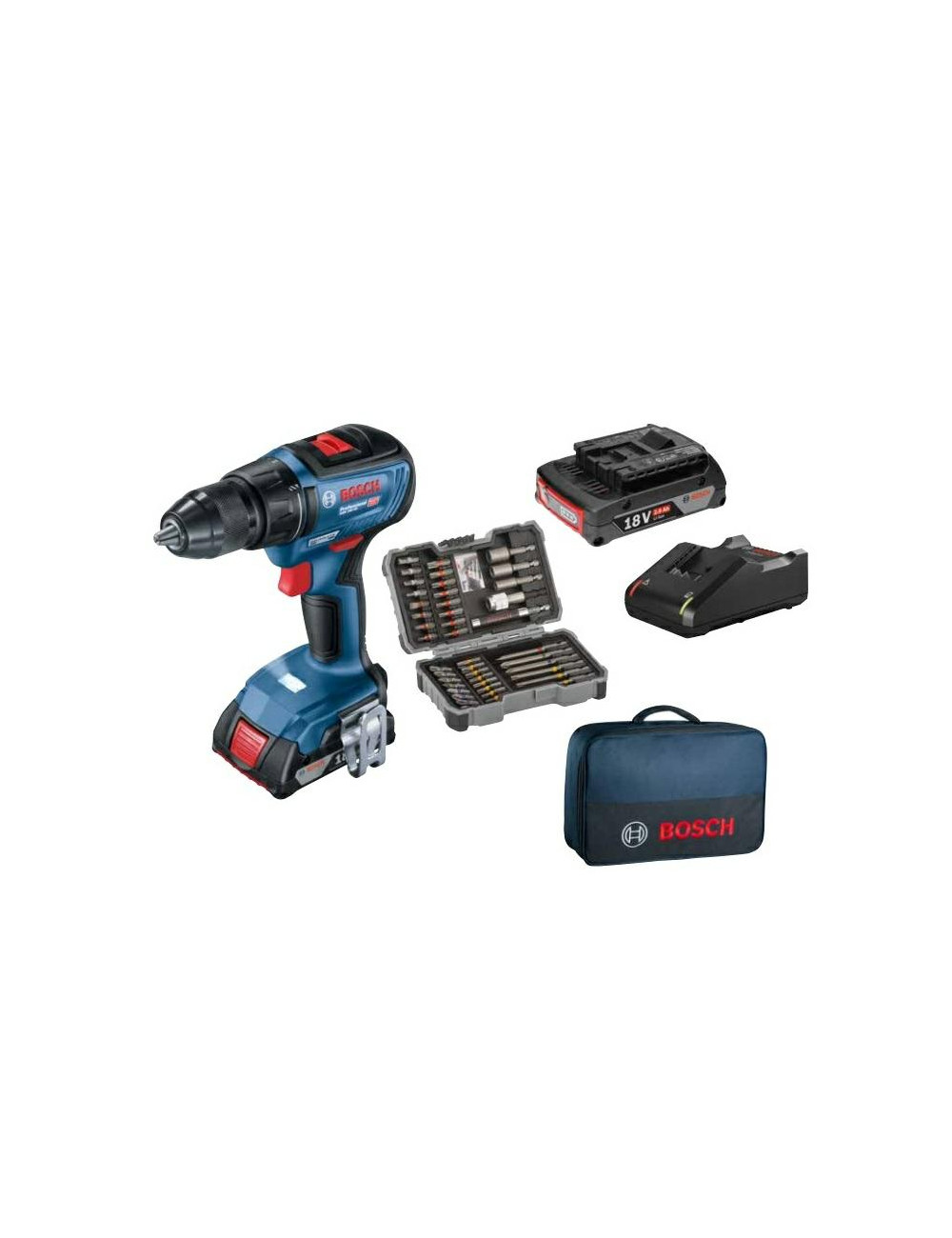 BOSCH WKRĘTARKA GSR 18V-50 2x2,0Ah 50 24Nm BL +43 ACC TORBA