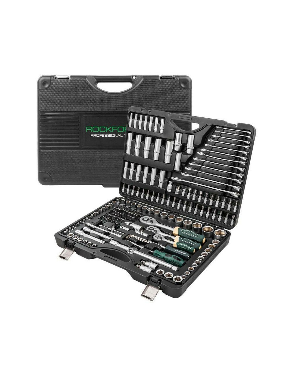 ROCKFORCE ZESTAW KLUCZY 216 + 3el. 1/2" 3/8" 1/4"