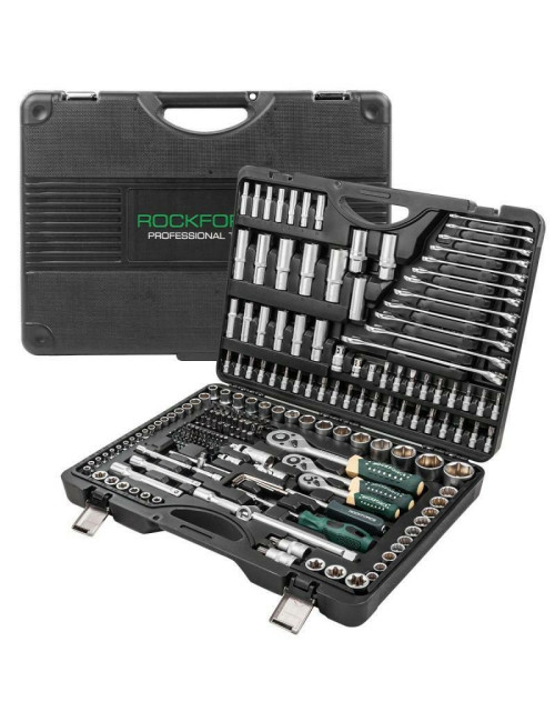ROCKFORCE ZESTAW KLUCZY 216 + 3el. 1/2" 3/8" 1/4"