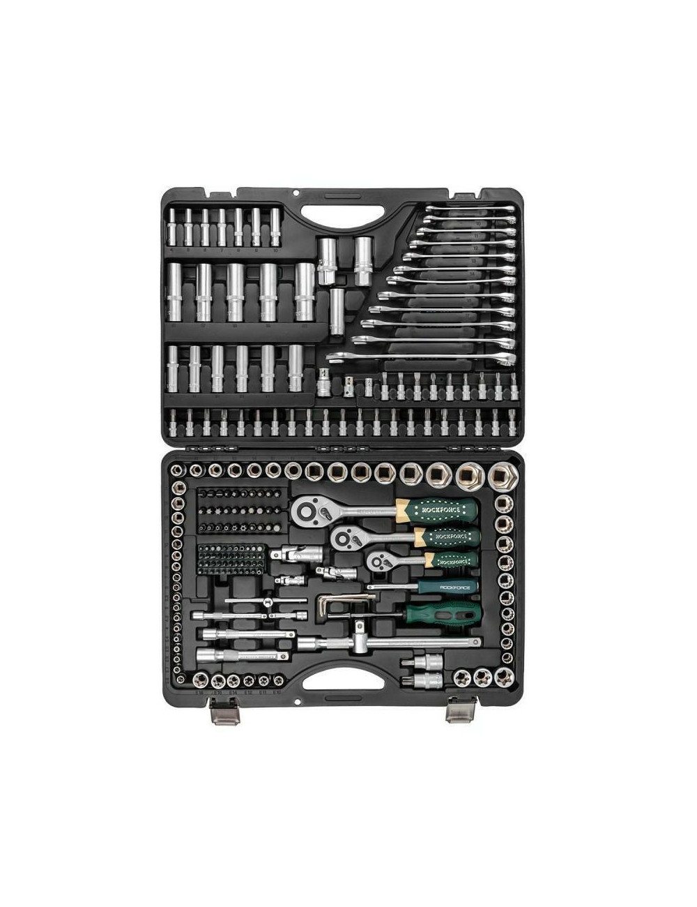 ROCKFORCE ZESTAW KLUCZY 216 + 3el. 1/2" 3/8" 1/4"