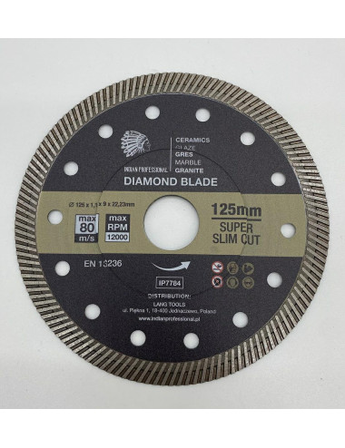 TARCZA DIAMENTOWA 125mm x 1,1mm x 22,2mm SUPER SLIM CUT INDIAN PROFESSIONAL