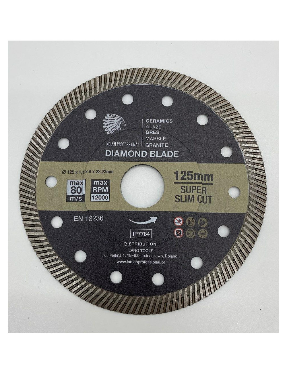 TARCZA DIAMENTOWA 125mm x 1,1mm x 22,2mm SUPER SLIM CUT INDIAN PROFESSIONAL