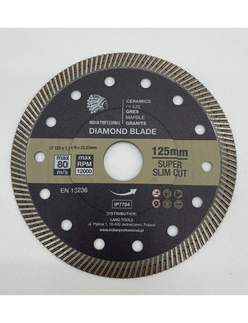 TARCZA DIAMENTOWA 125mm x 1,1mm x 22,2mm SUPER SLIM CUT INDIAN PROFESSIONAL