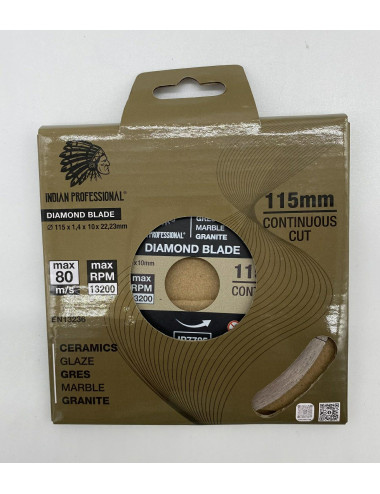 TARCZA DIAMENTOWA 115mm x 1,6mm x 22,2mm CONTINUOUS CUT INDIAN PROFESSIONAL