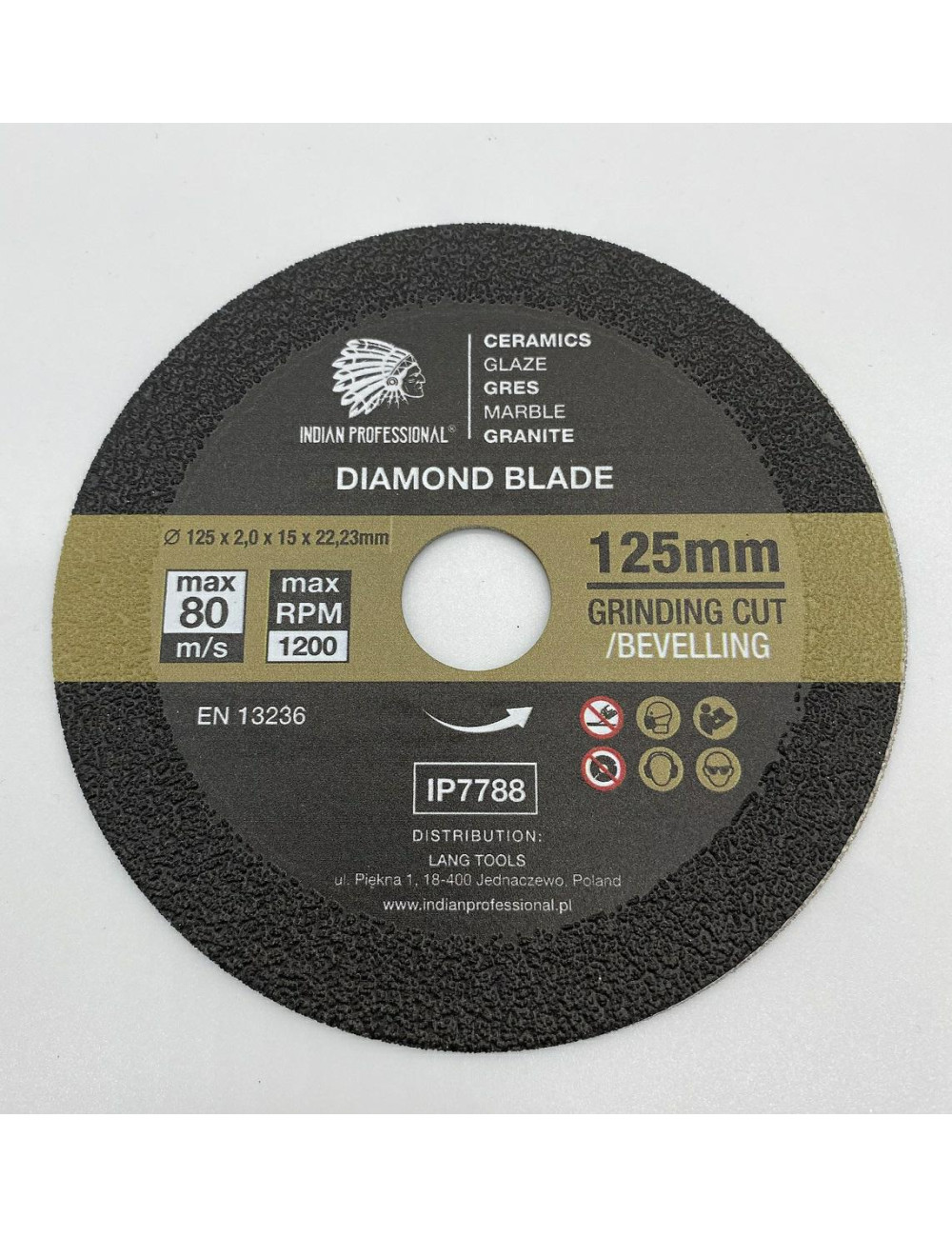 TARCZA DIAMENTOWA 125mm x 2,0mm x 22,2mm GRINDING BLADE INDIAN PROFESSIONAL