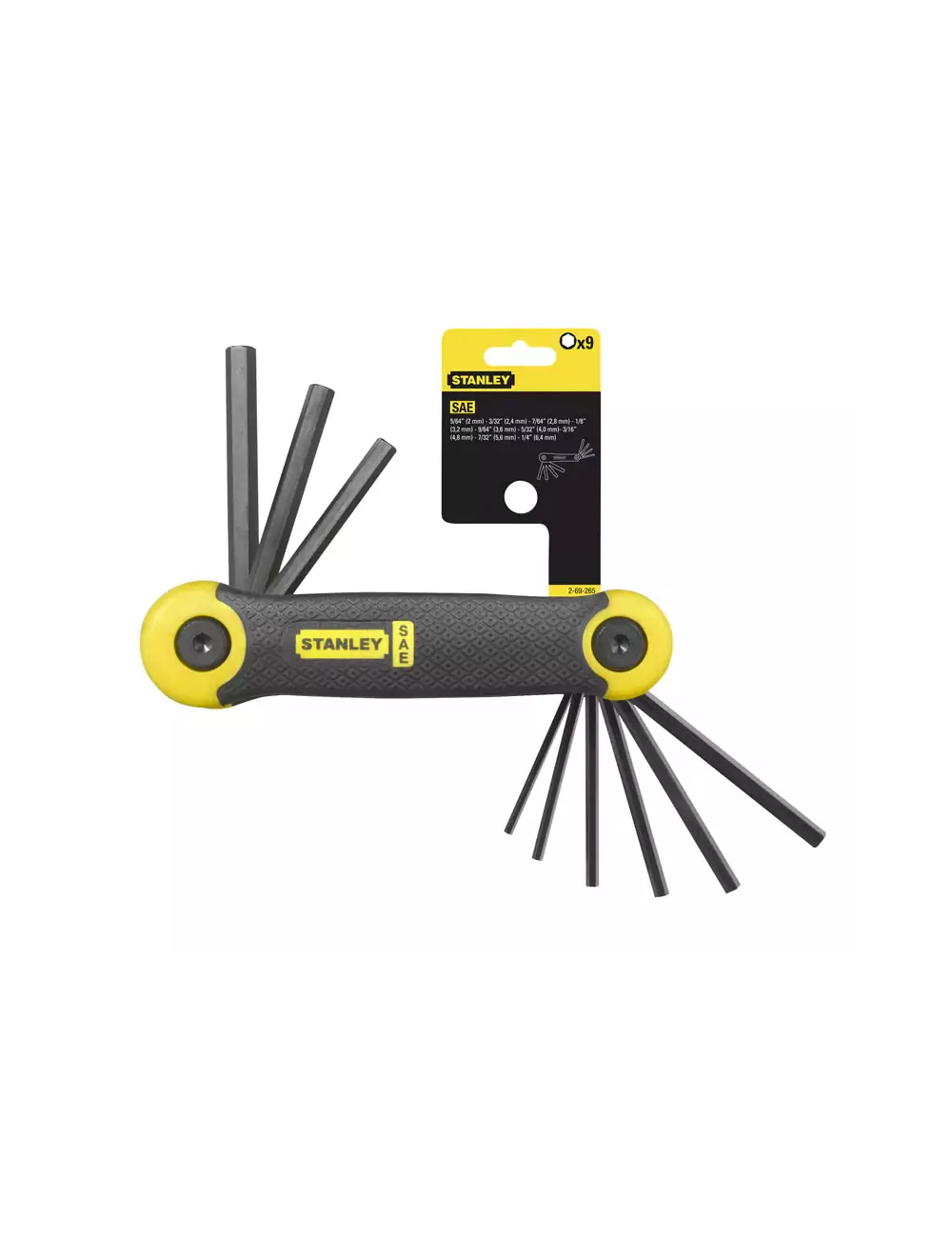 STANLEY IMBUSY SKŁADANE 9 ELEMENTÓW CALOWE