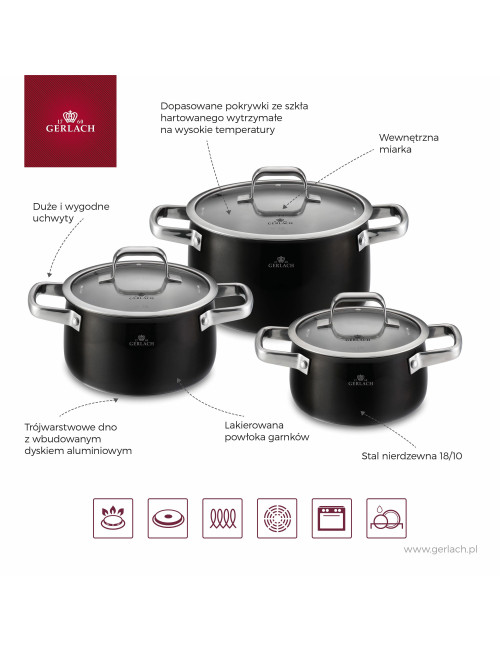 GERLACH ZESTAW GARNKÓW PRIME 6 ELEMENTÓW 2L 3L 5L + POKRYWKI