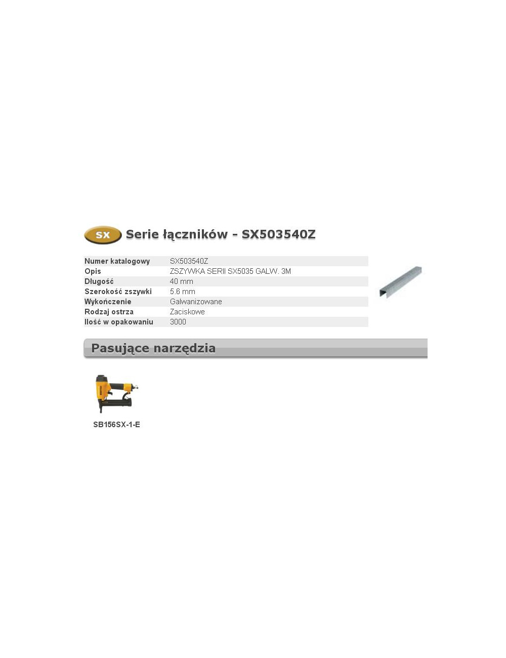 BOSTITCH ZSZYWKI SX90 40mm 5,6mm 3000 szt.