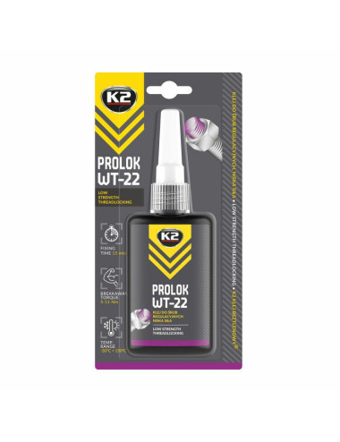 K2 PROLOK WT-22 KLEJ ANAEROBOWY O NISKIEJ SILE DO ŚRUB REGULACYJNYCH PROLOK WT-22 KLEJ ANAEROBOWY