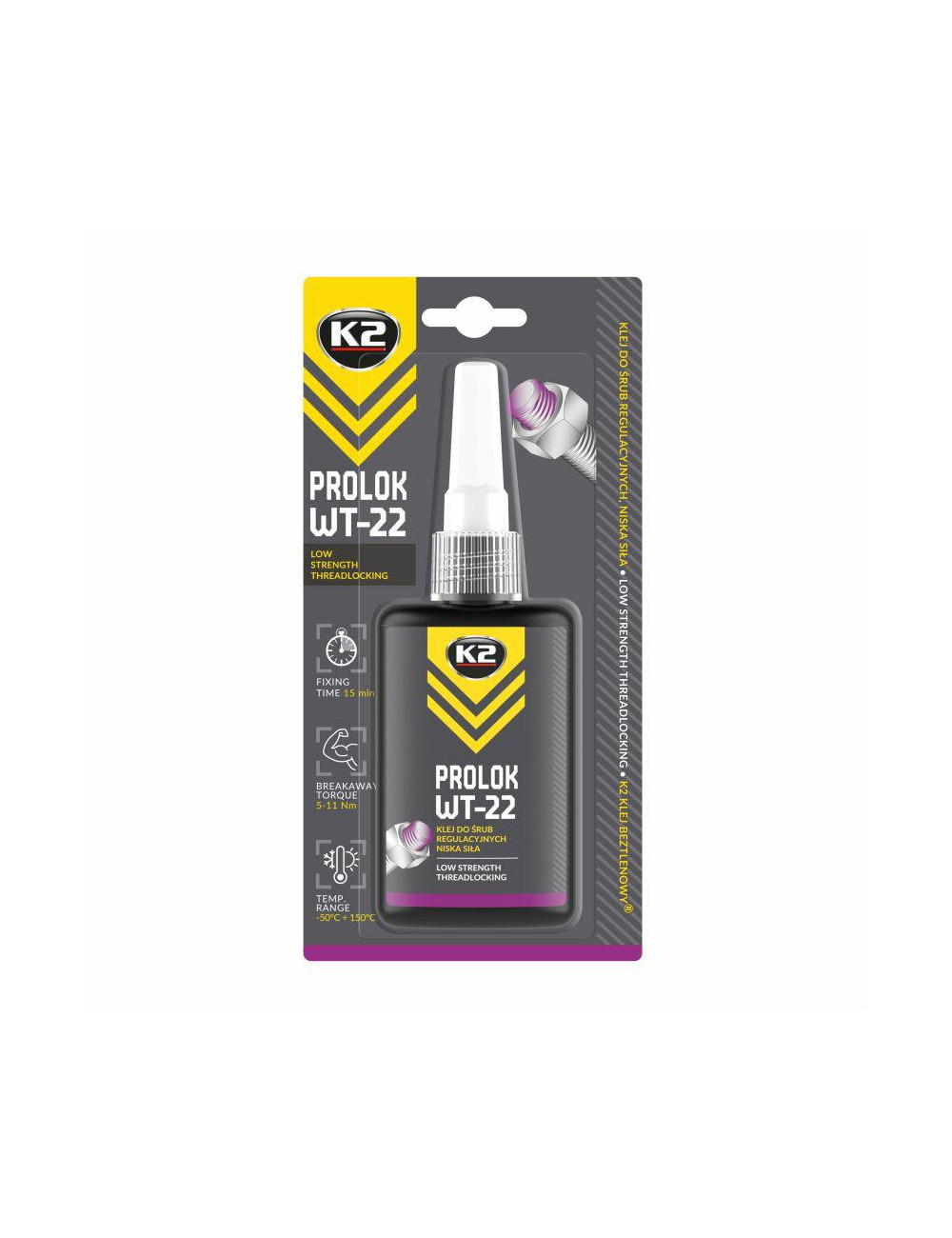 K2 PROLOK WT-22 KLEJ ANAEROBOWY O NISKIEJ SILE DO ŚRUB REGULACYJNYCH PROLOK WT-22 KLEJ ANAEROBOWY