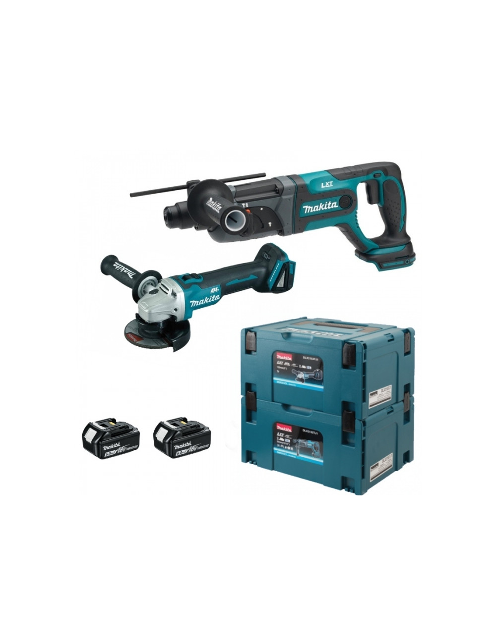 MAKITA ZESTAW COMBO 18V DLX2153TJ1 (DGA504+DHR241) 2x5,0Ah.