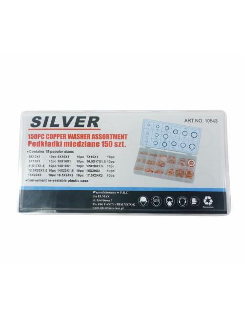 PODKŁADKI MIEDZIANE 150 szt. SILVER