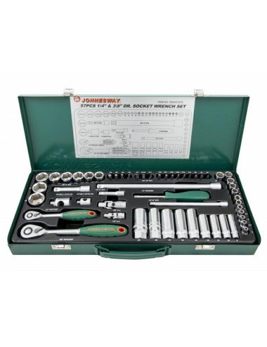 JONNESWAY KLUCZE NASADOWE 1/4", 3/8" KOMPLET 57 elem. S04H3157S