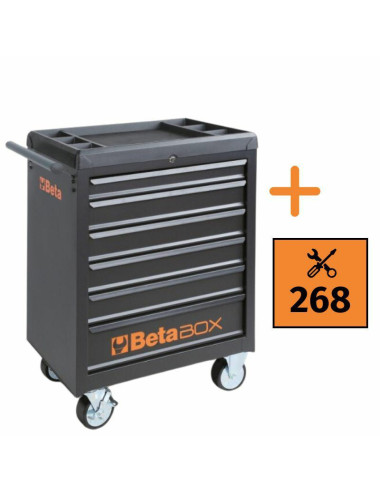BETA WÓZEK NARZĘDZIOWY 6 SZUFLAD 268el. BW2400 C04BOX 268