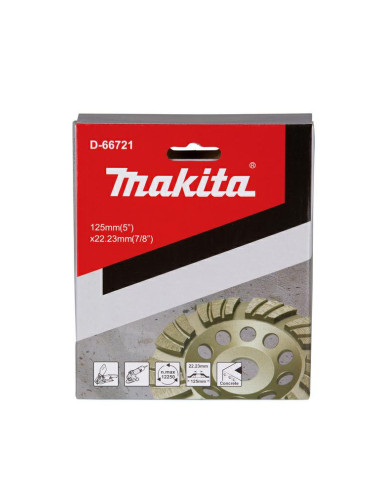 MAKITA TARCZA DIAMENTOWA DO SZLIFOWANIA BETONU 125x22,23mm TURBO BETON WYKAŃCZAJĄCA