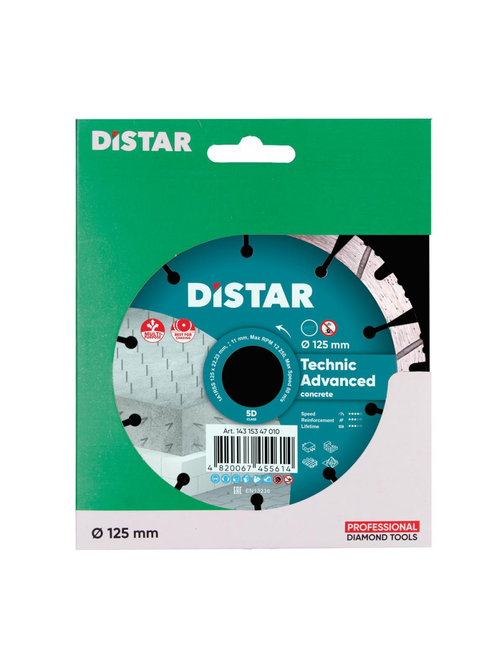 TARCZA DIAMENTOWA DISTAR 1A1RSS 125 x 22,23 mm 14315347010
