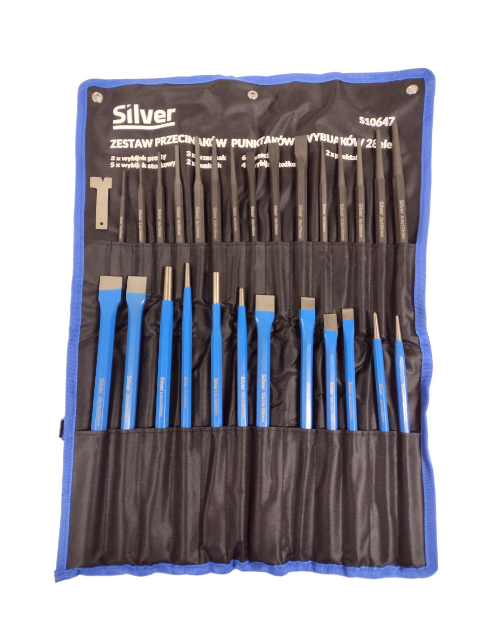 ZESTAW WYBIJAKÓW I PRZECINAKÓW 28szt SILVER