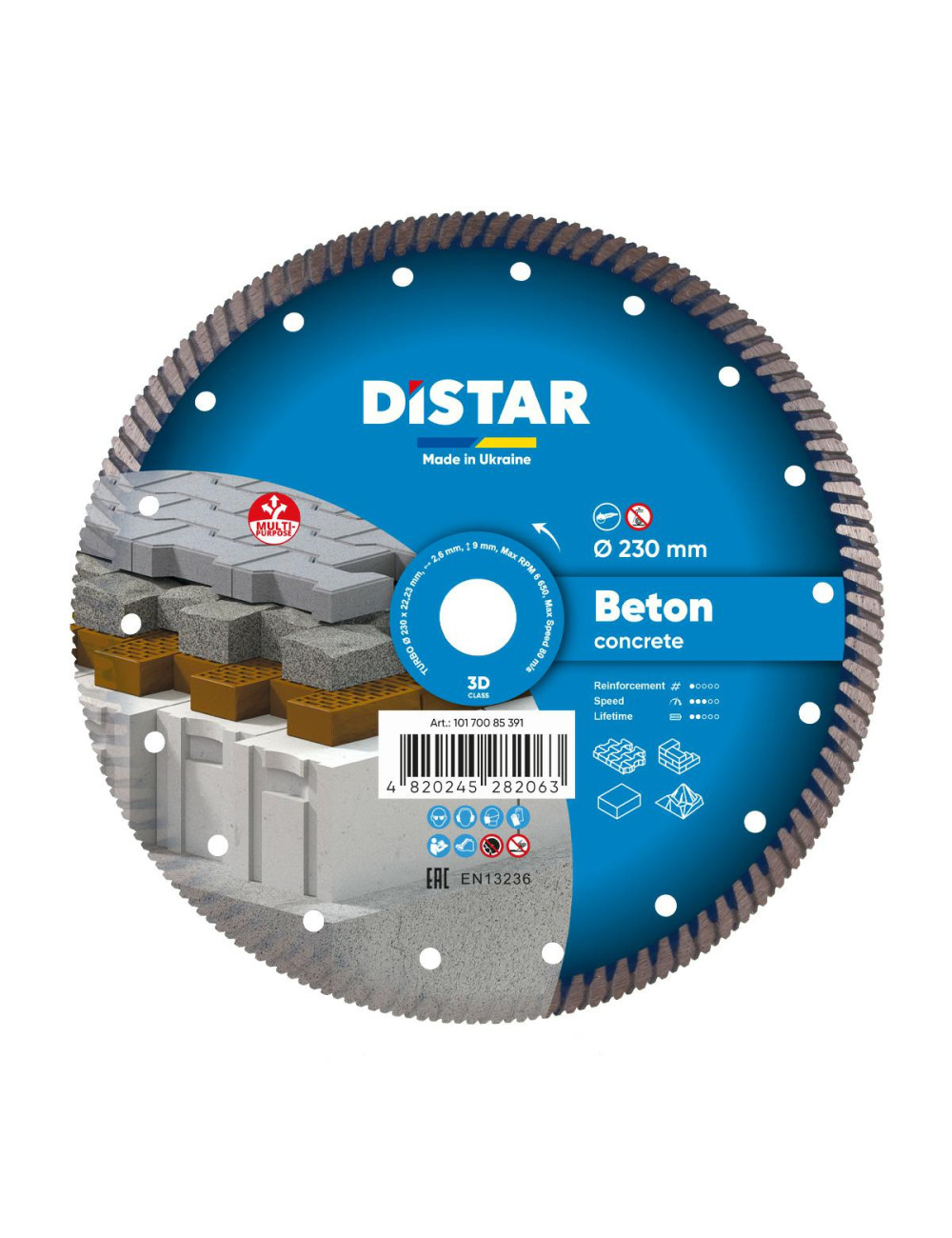 DISTAR TARCZA DIAMENTOWA BETON PRO 230 x 2,6 x 22,23mm TURBO