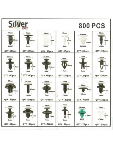 SPINKI KOŁKI DO TAPICERKI 800szt SILVER