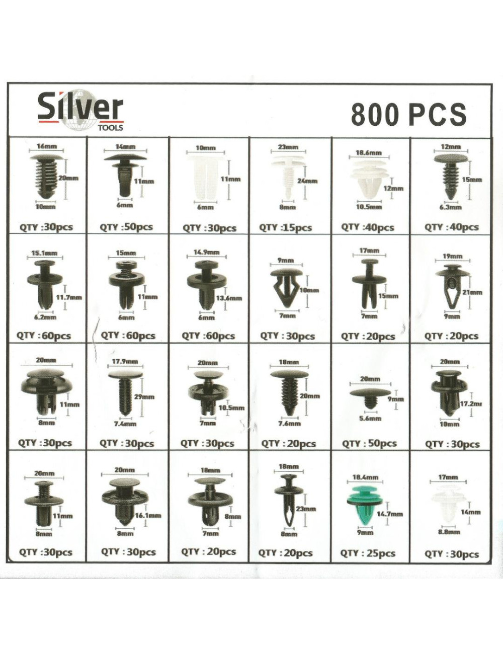 SPINKI KOŁKI DO TAPICERKI 800szt SILVER