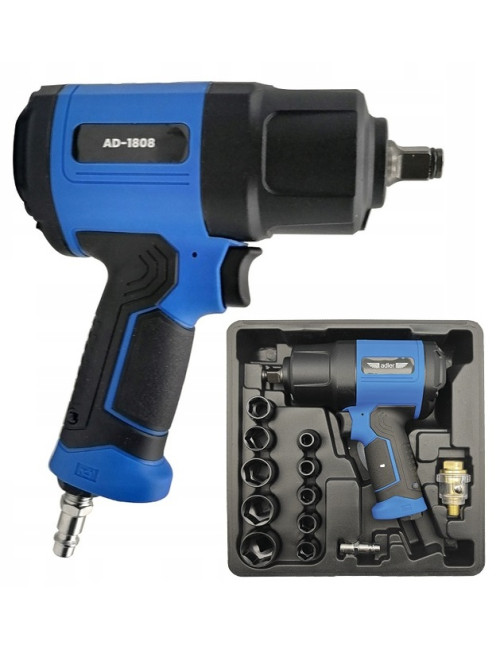 ADLER KLUCZ UDAROWY PNEUMATYCZNY 1/2" 1650Nm + NASADKI KOMPOZYT