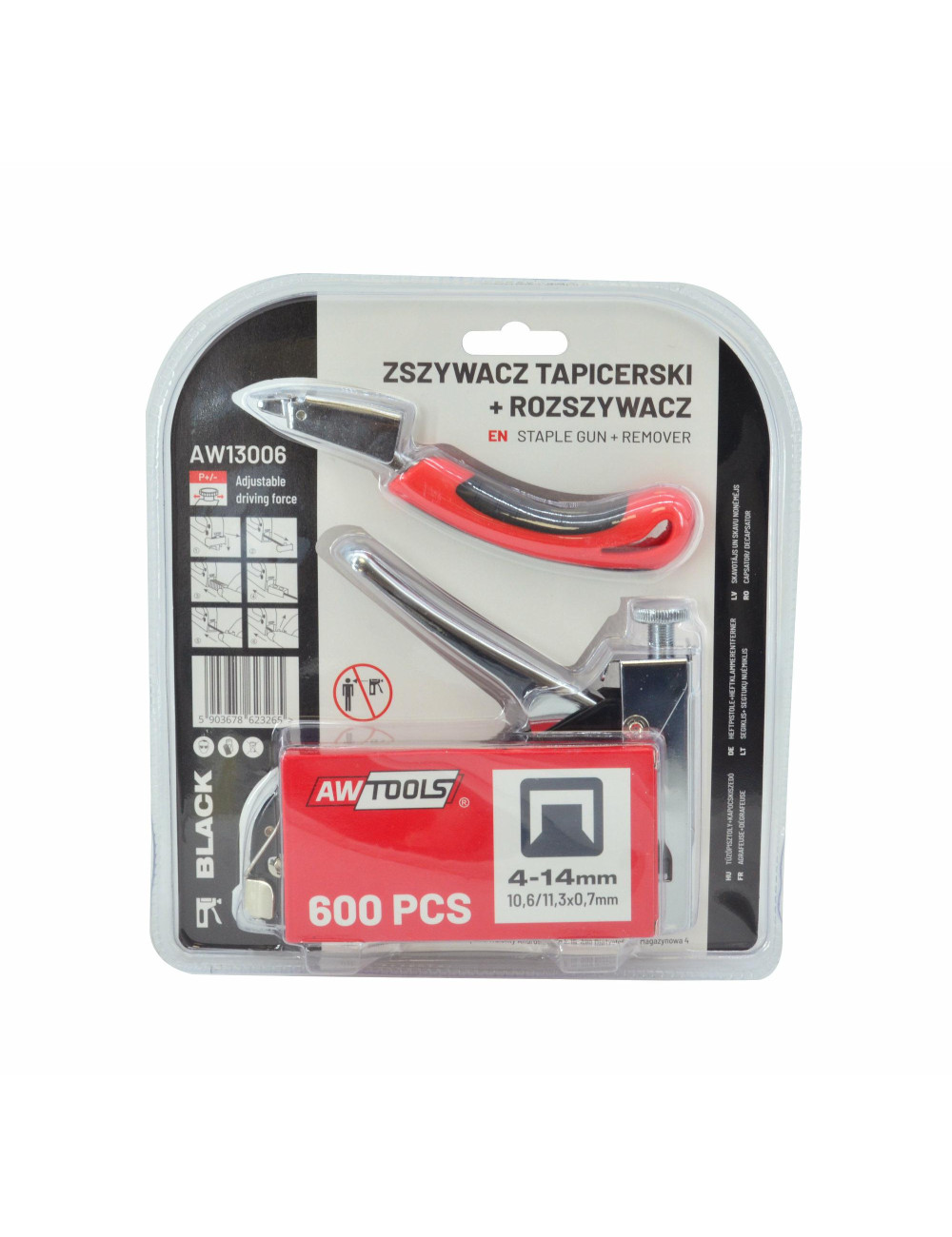 AWTOOLS ZSZYWACZ 4-14mm METAL CZARNY + ROZSZYWACZ