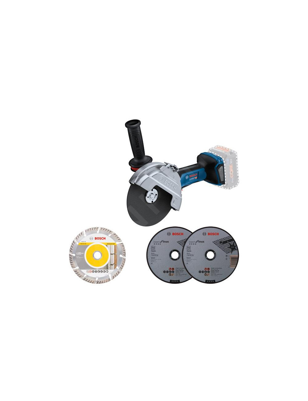 BOSCH SZLIFIERKA KĄTOWA 180mm GWS 18V-180 P BODY + 27 TARCZ