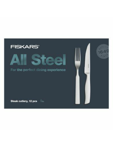 FISKARS ZESTAW SZTUĆCÓW DO STEKÓW 12 szt. ALL STEEL