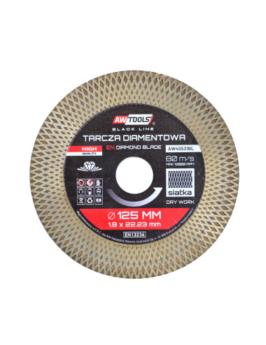 AWTOOLS TARCZA DIAMENTOWA 125mmx1,9x22,2 TURBO BLACK LINE