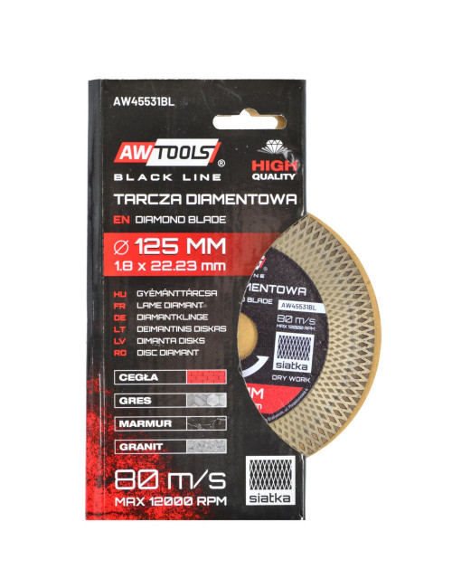 AWTOOLS TARCZA DIAMENTOWA 125mmx1,9x22,2 TURBO BLACK LINE
