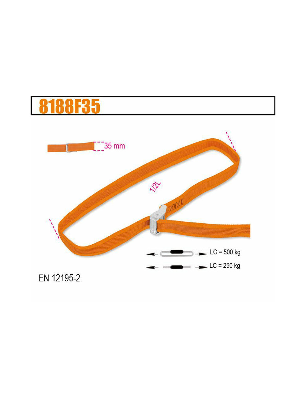 BETA PAS MOCUJĄCY 500kg 5m 35mm 8188F35-5