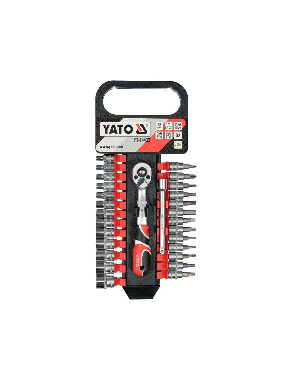 YATO ZESTAW KLUCZY 1/4" 28 elementów